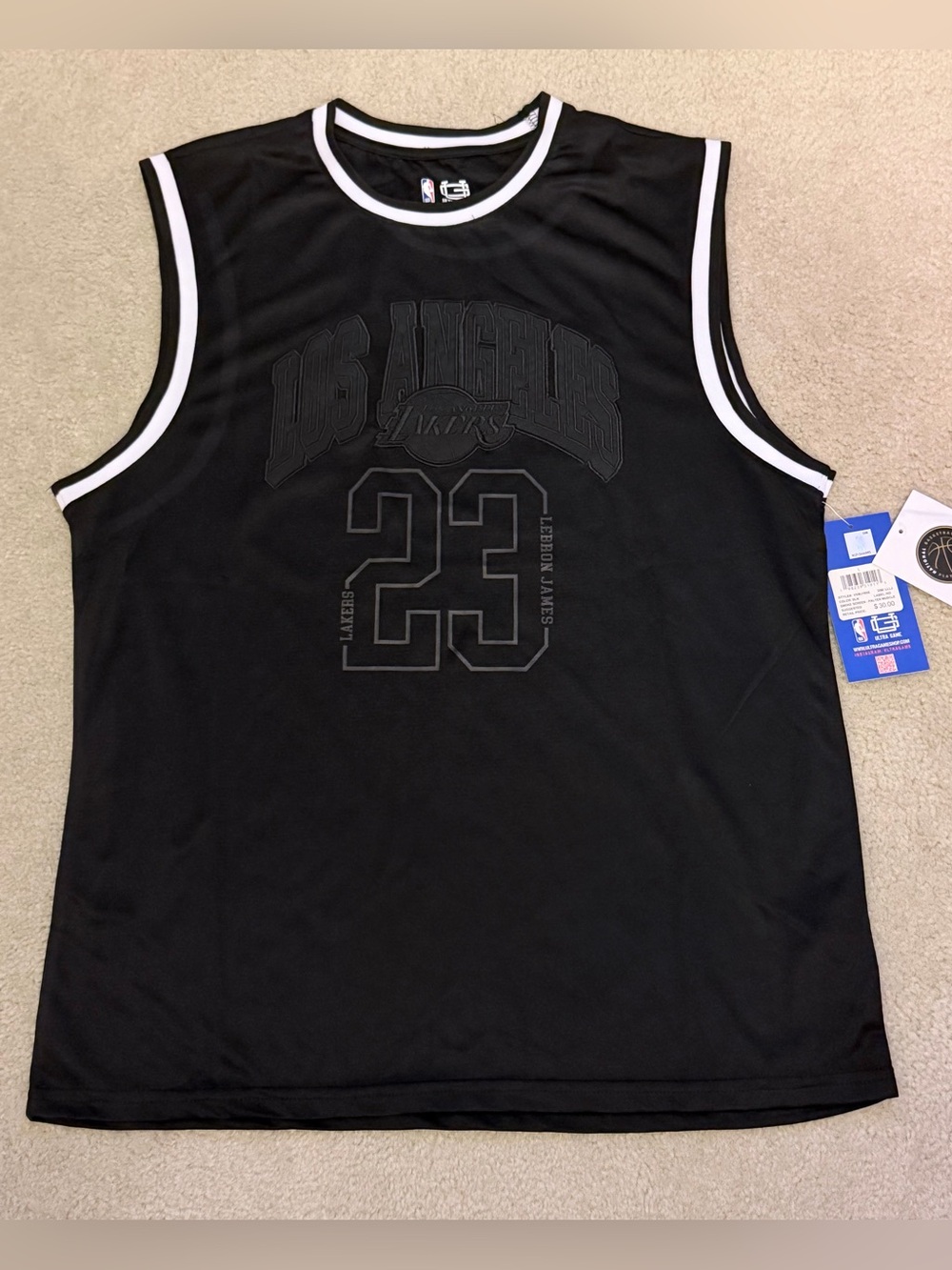 Los Angeles Lakers Black Sleeveless Jersey Tee - #23